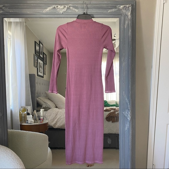 NSF Cari Mock Neck Slit Dress in Berry size S - Picture 4 of 8